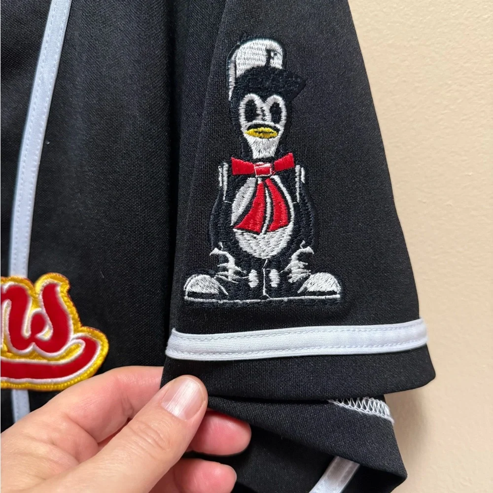 Faded Penguin Penguins Baseball Jersey Black Artie‎ 09 M Embroidered